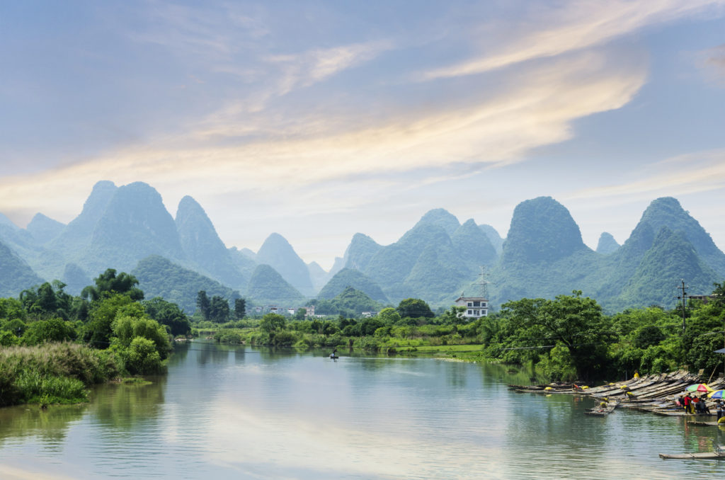 Encounter extraordinary Guilin landscapes like these limestone karsts when you take a tailor-made holiday with Alfred&