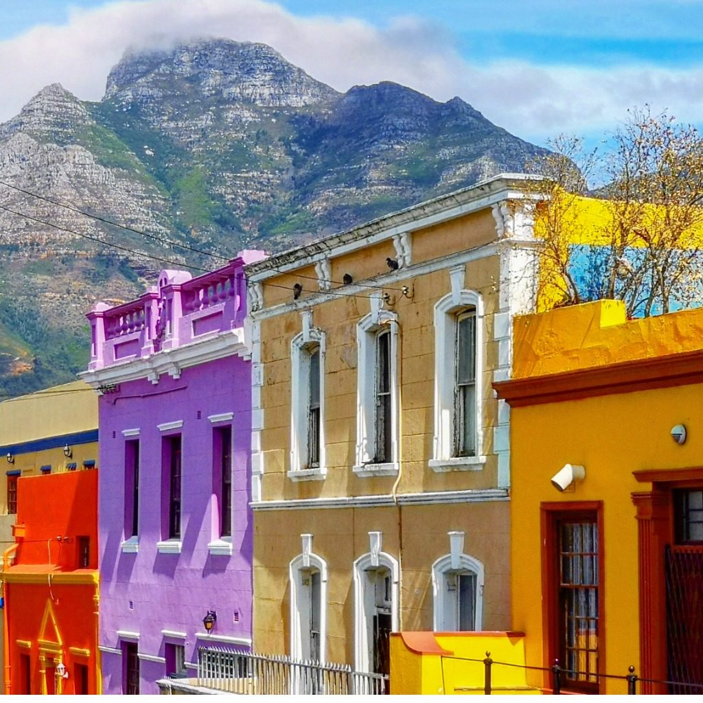 View of Table Mountain from Bo Kaap, Cape Town, South Africa