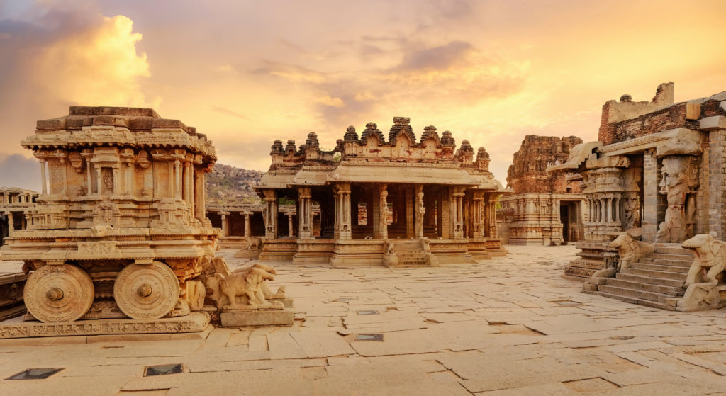 Experience extraordinary Indian sights like this ancient stone temple in Hampi when you take a tailor-made holiday with Alfred&.