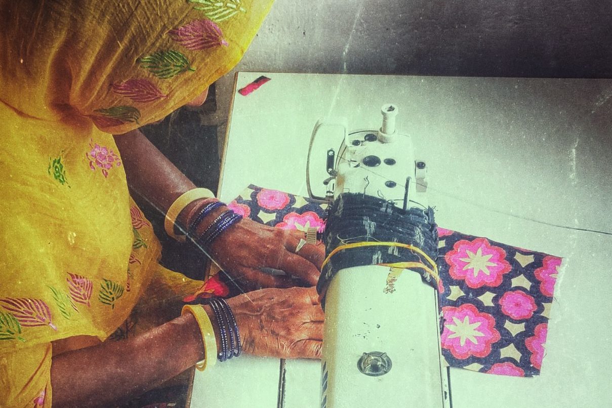 An artisan at work for Sadhna, a social enterprise that promotes the empowerment of women