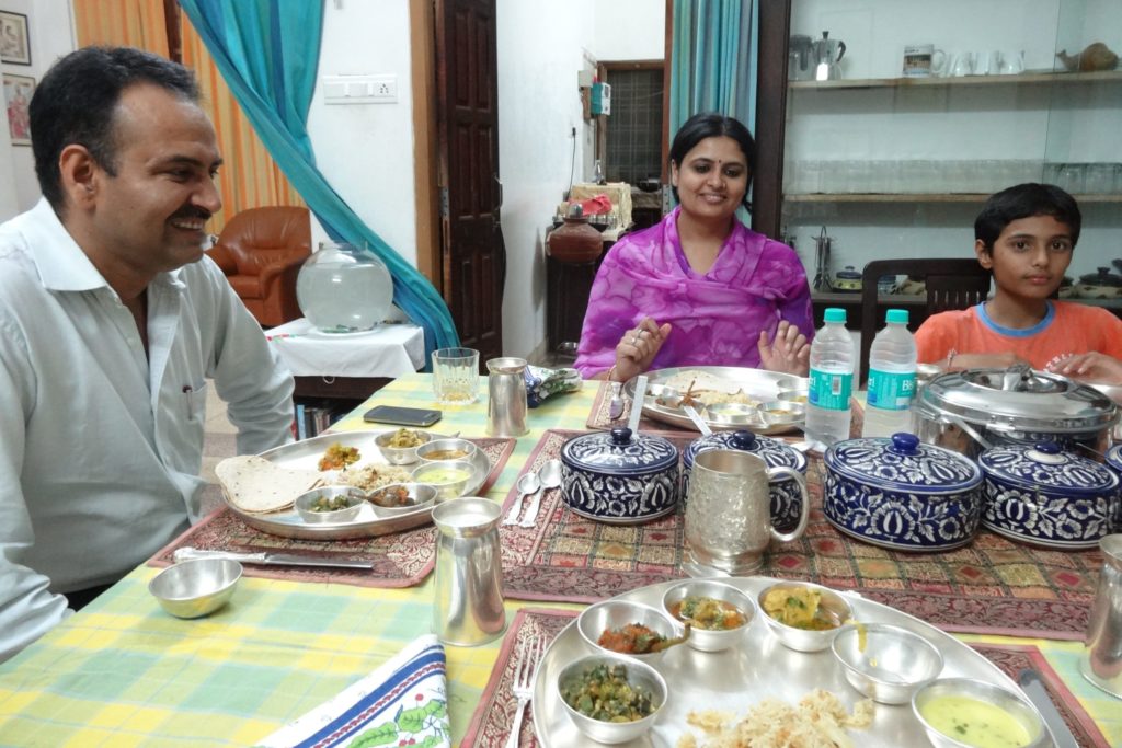 A friendly family home in Udaipur hosting a traditional cooking class