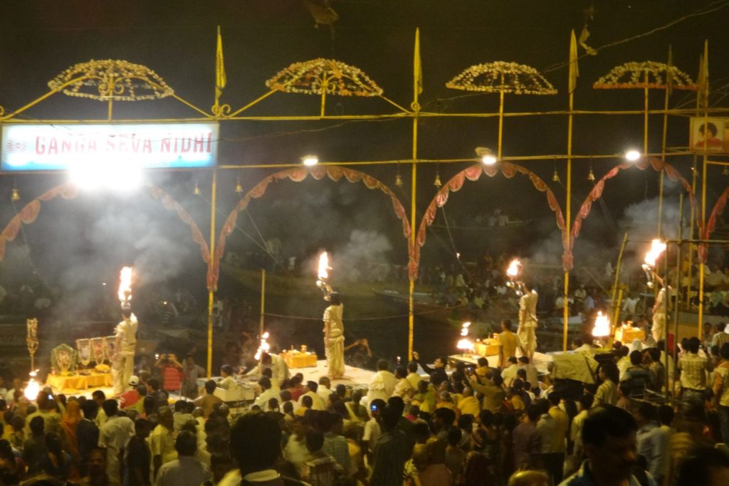 An evening Aarti ceremony in Varanasi