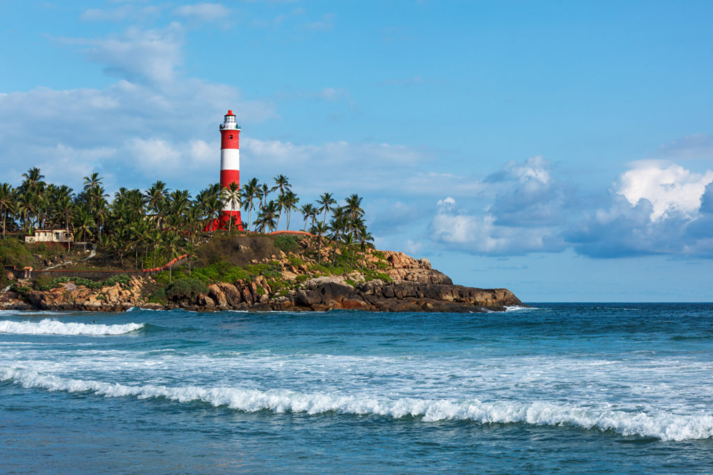 Witness energetic landscapes like this coastline in Kovalam, India when you take a tailor-made holiday with Alfred&.
