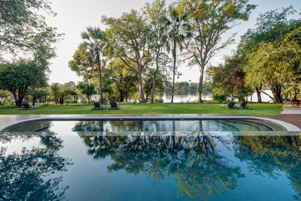 Pool onto Zambezi River, Palm River Hotel