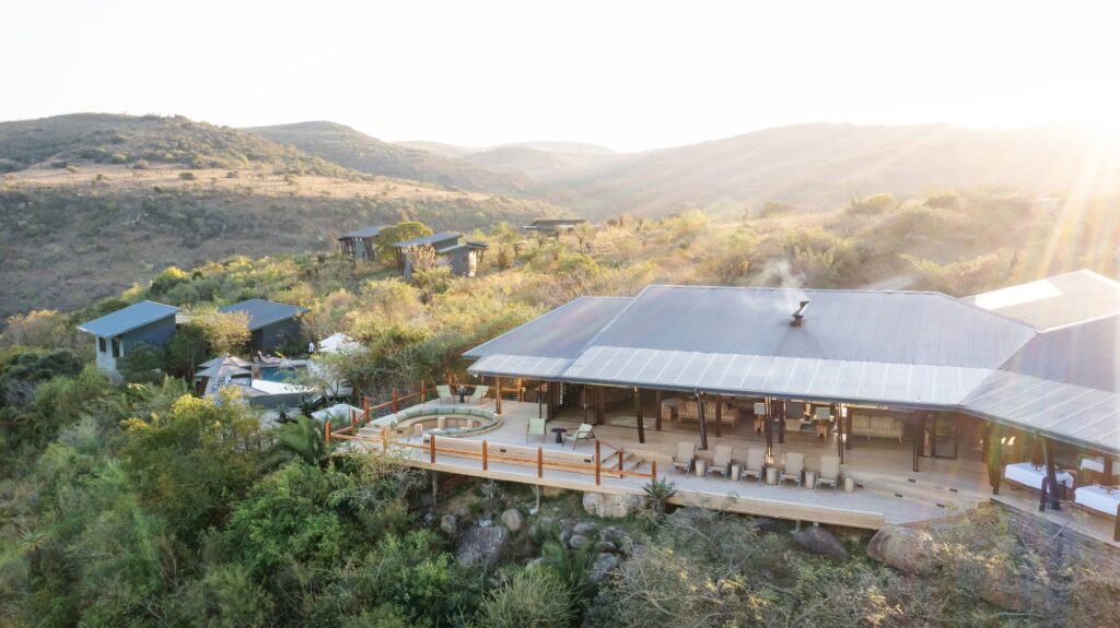 Stay in slick safari lodges such as Rhino Ridge Lodge when you take a tailor-made trip with Alfred& to the Hluhluwe-iMfolozi Park, South Africa
