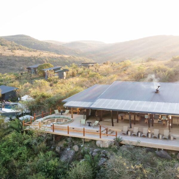 Stay in slick safari lodges such as Rhino Ridge Lodge when you take a tailor-made trip with Alfred& to the Hluhluwe-iMfolozi Park, South Africa