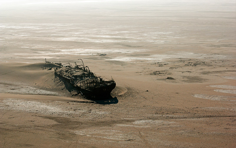 Shipwreck in the sand