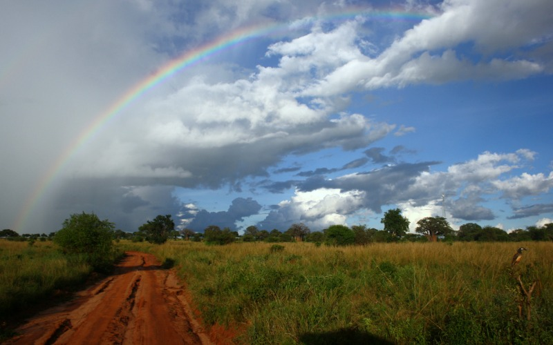 Rainbow over Ngorongoro