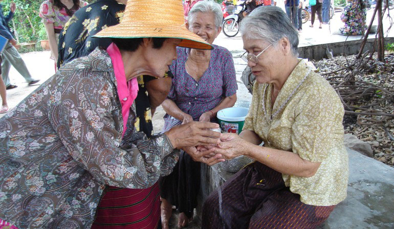 Looking after elders at Songkran