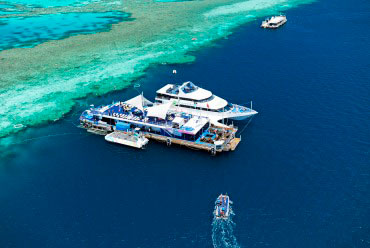 Boat on Great Barrier Reef