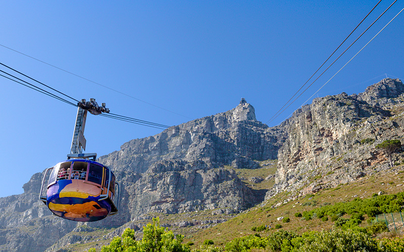 Cable car up Table Mountain