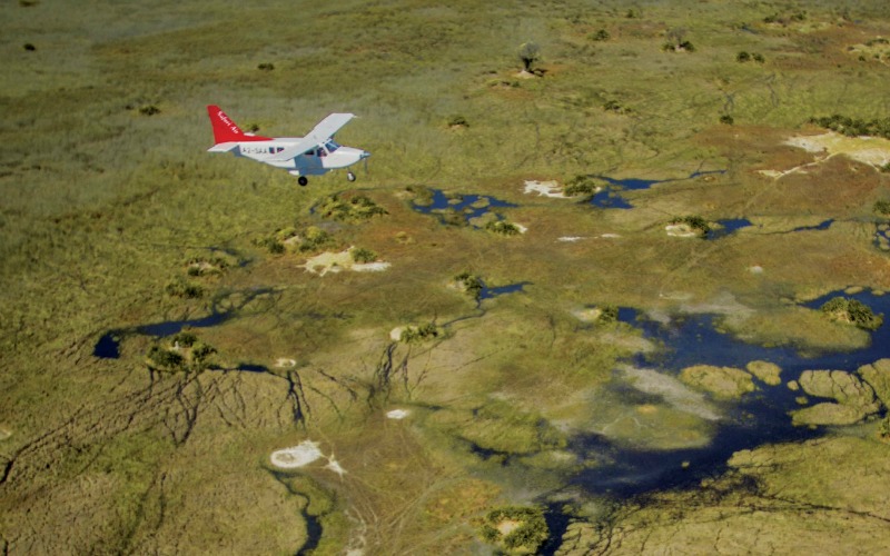 Light aircraft over Botswana