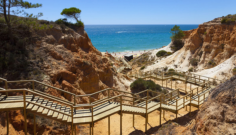 The unique walkway to the beach