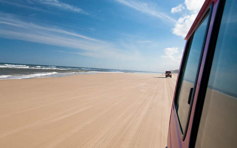 Driving on the Beach on Fraser Island