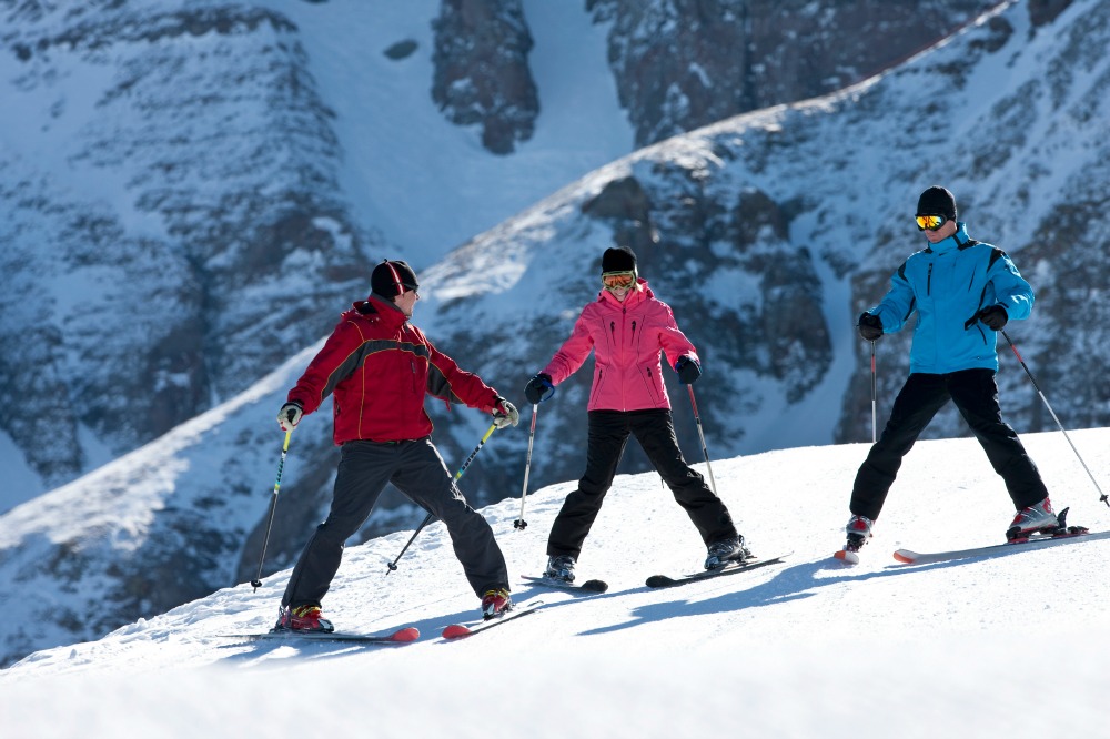 Beginners at Ski School