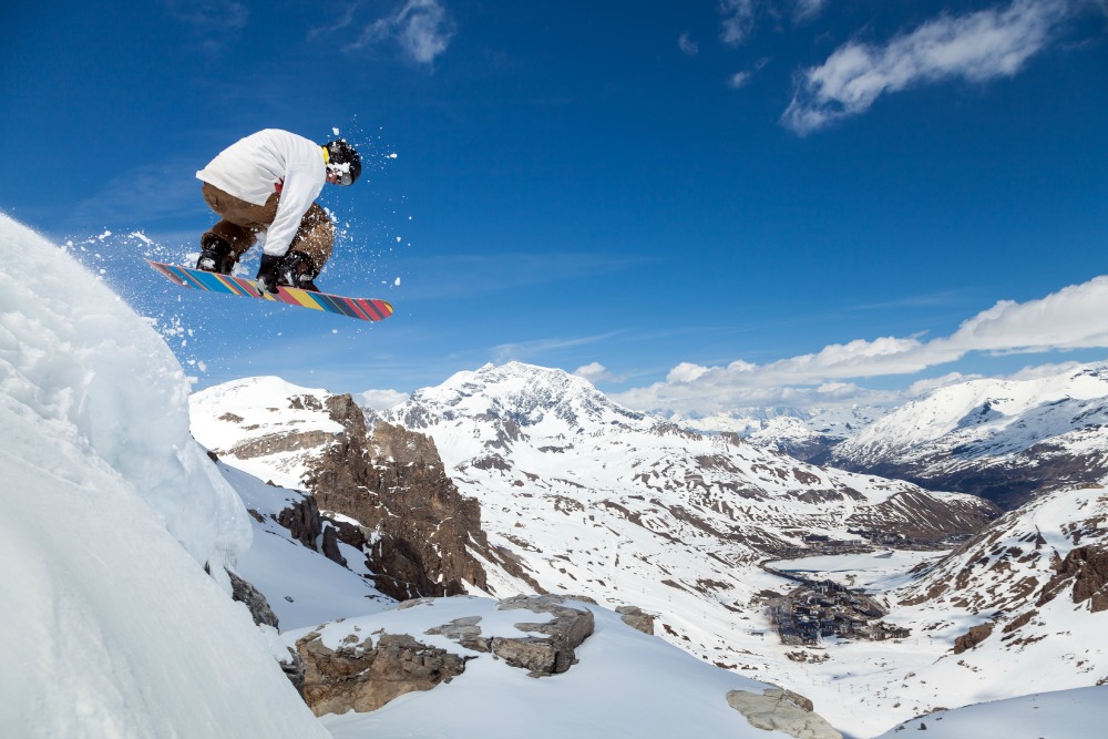 Snowboarder Catching Air