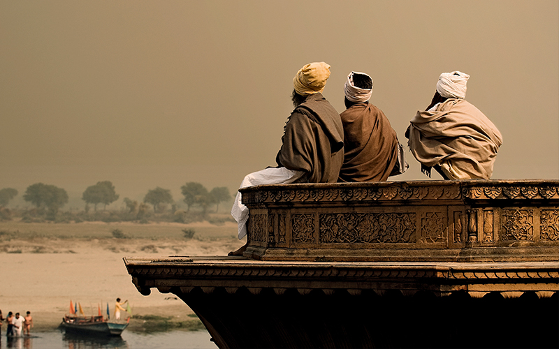 Sadhus on the River Ganges