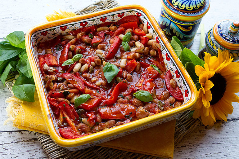 Roasted Tomatoes with Beans