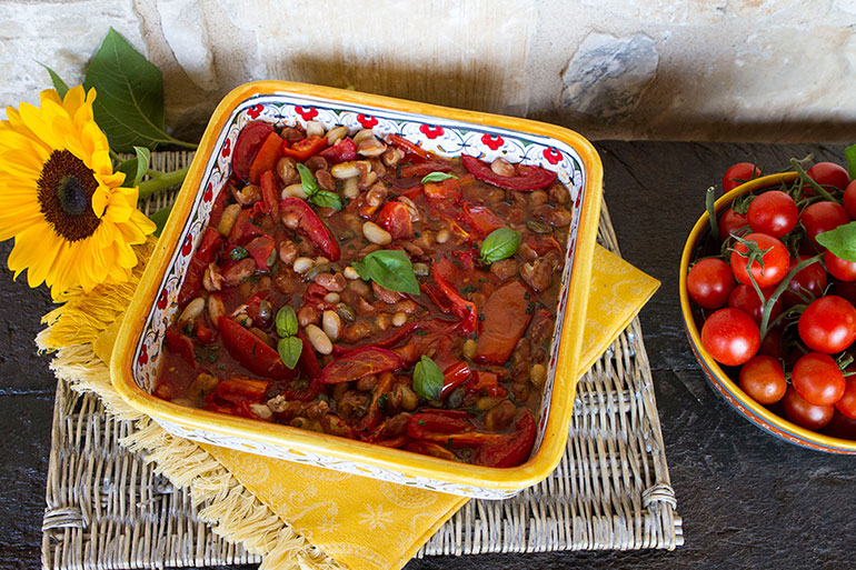 Roasted Tomatoes and Beans