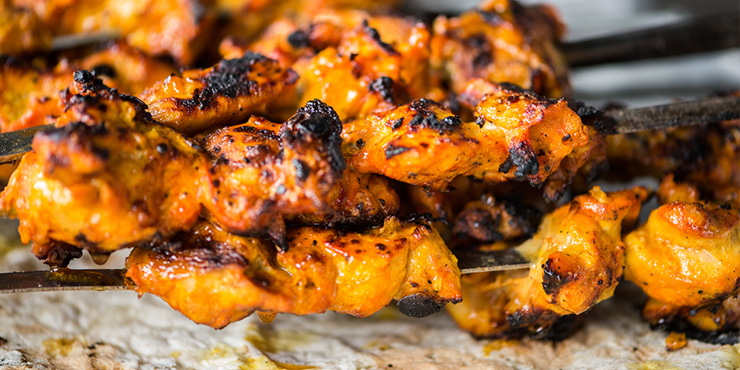 Chicken tikka kebabs