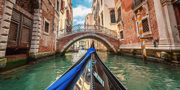 Gondola on the canal, Venice