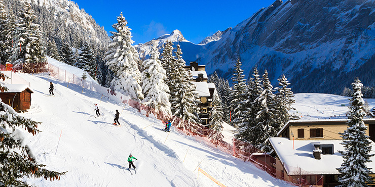 Skiing at Villars, Switzerland