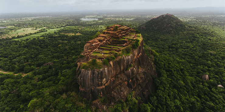 Aerial view of Sigiriya Rock