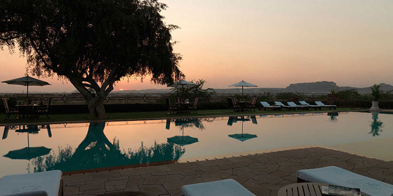 Perfect pool view at Taj Umaid Bhawan Palace