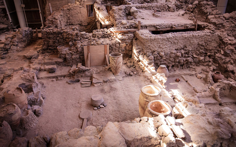 Ancient artifacts in Akrotiri