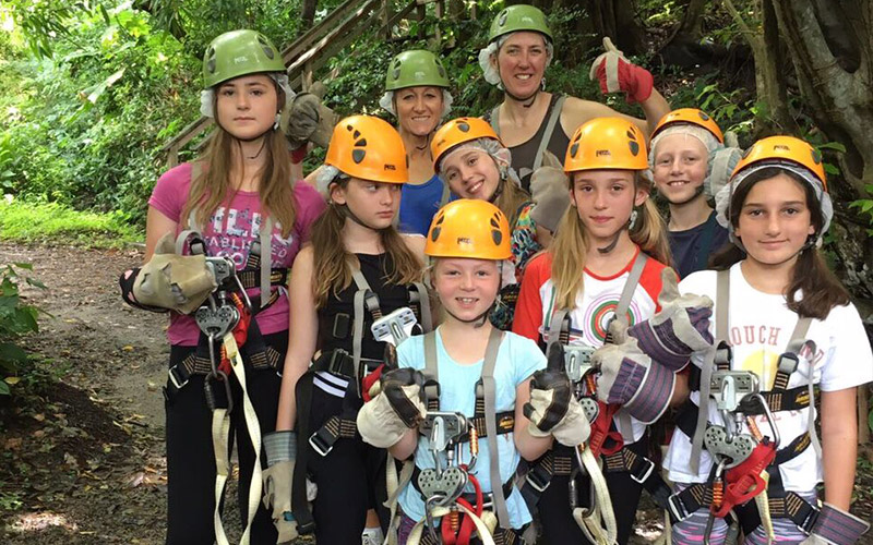 Ready to zip-line through the rainforest at Morne Coubaril