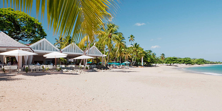 The stunning beach at Rendezvous, Saint Lucia