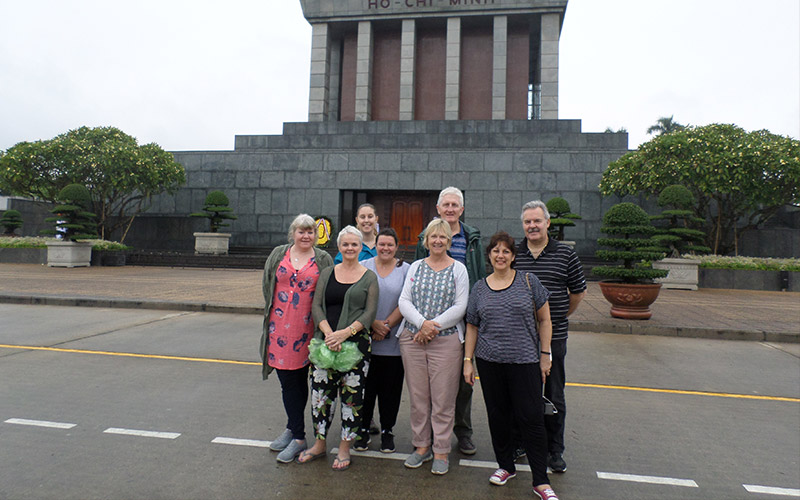Outside the Ho Chi Minh Mausoleum