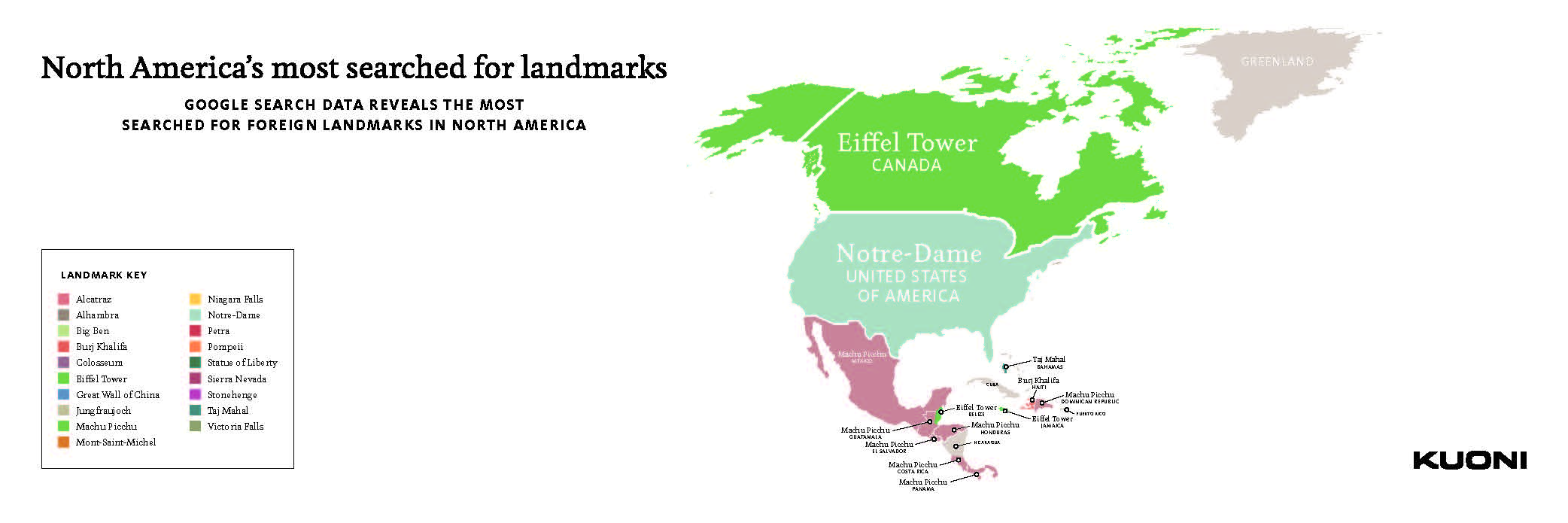 North America's Most Searched For Landmarks