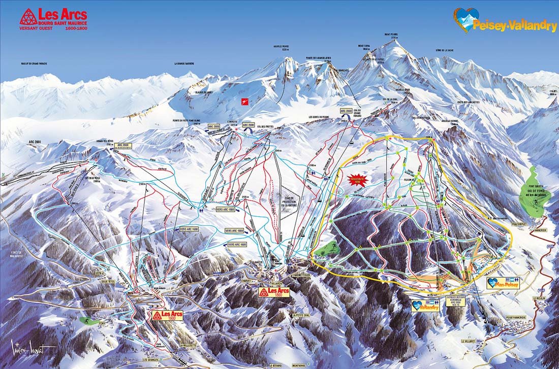 Station De Ski Peisey Plan Des Pistes LALECU